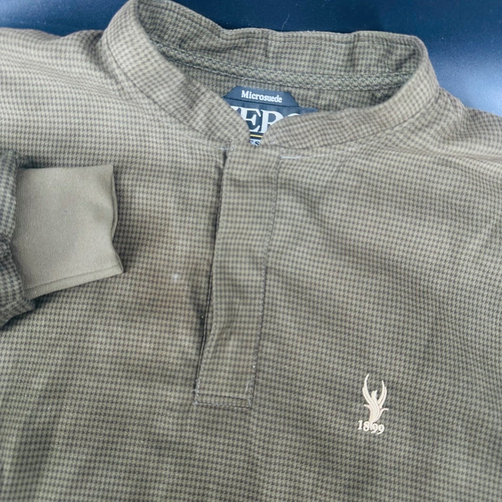 Zero Restriction Golf Phoenix 1899 Mens M Green Houndstooth Microsuede Pullover